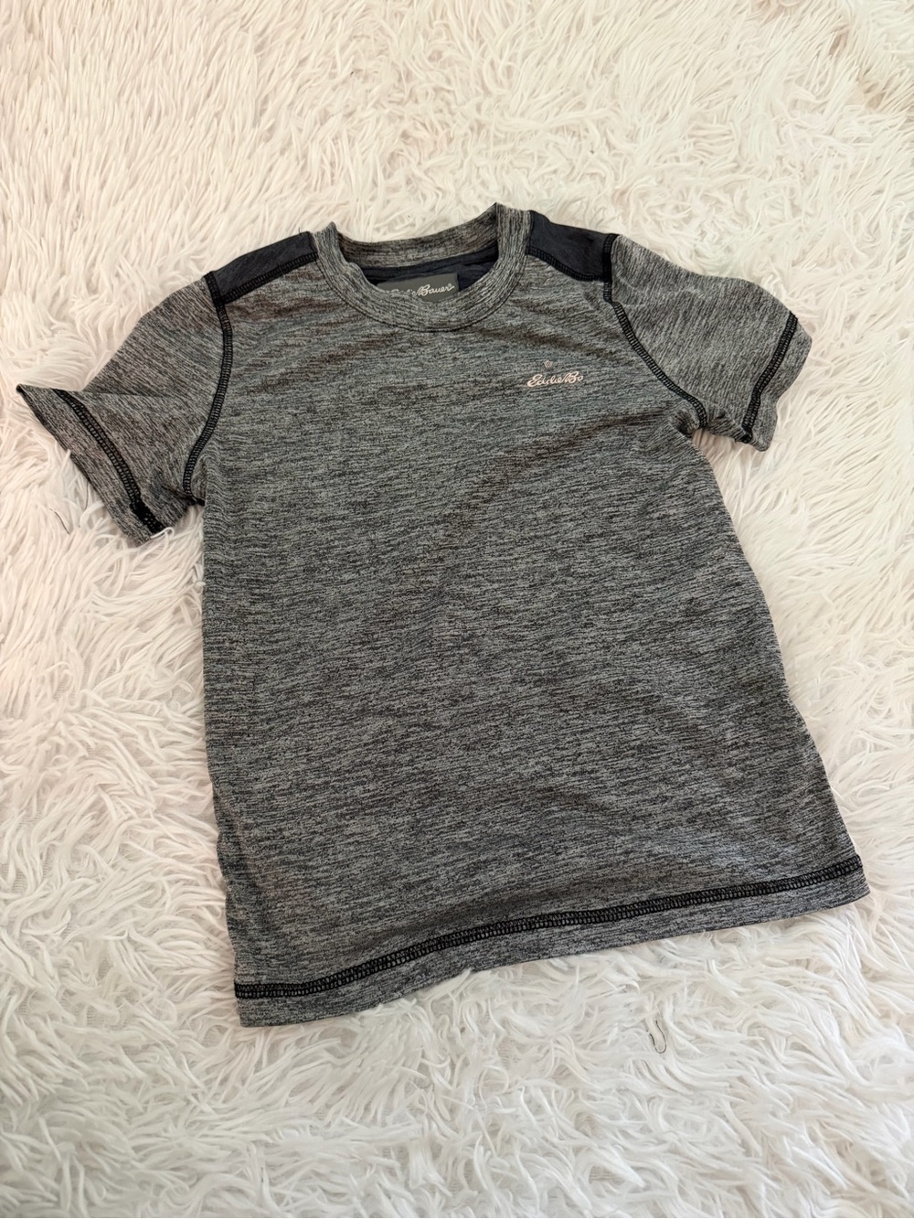 Eddie Bauer Kids XXS 4 Gray Performance Athletic Short Sleeve Shirt